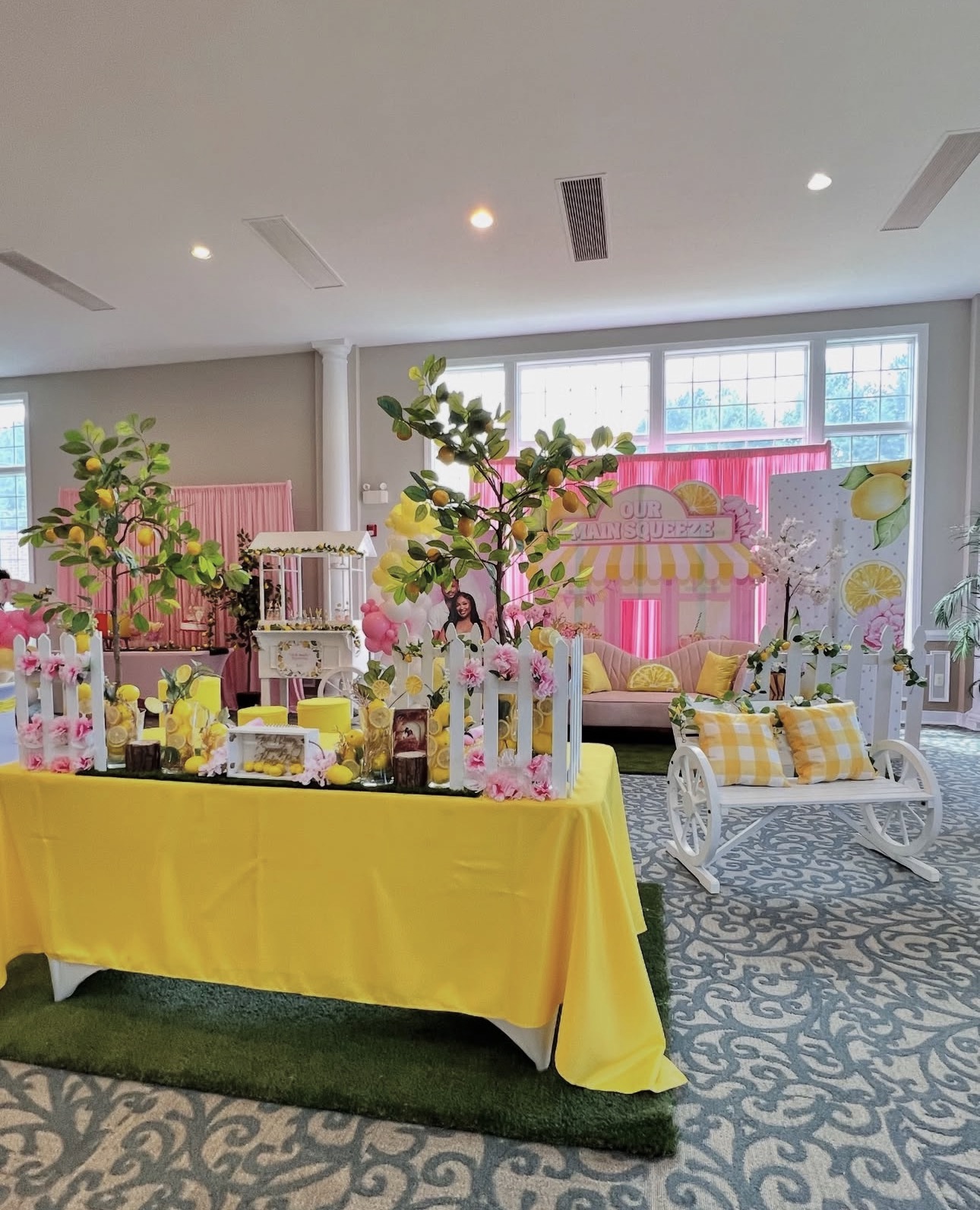 Our Main Squeeze themed shower with lemon backdrop